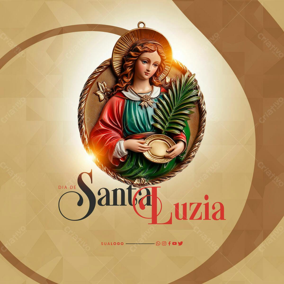 Post para o Dia de Santa Luzia PSD Editável