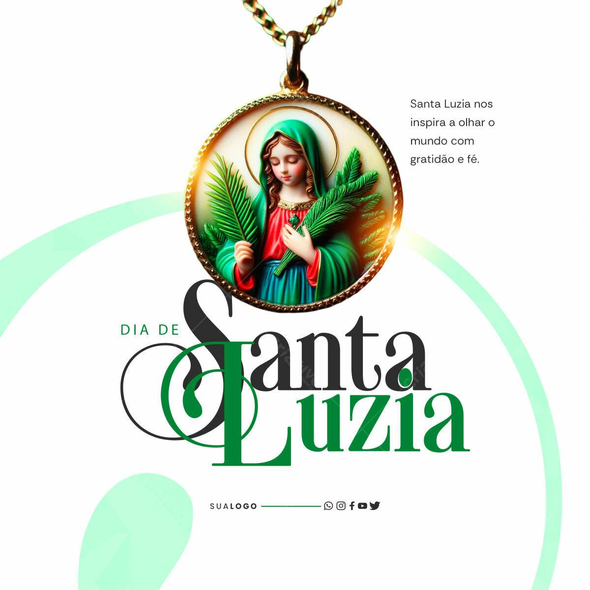 Postagem Dia de Santa Luzia PSD Editável