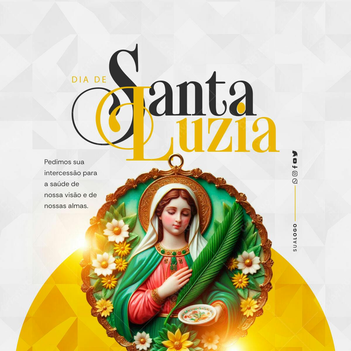Flyer Dia de Santa Luzia PSD Editável
