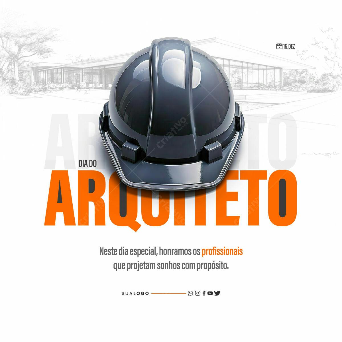 Flyer Dia do Arquiteto PSD Editável