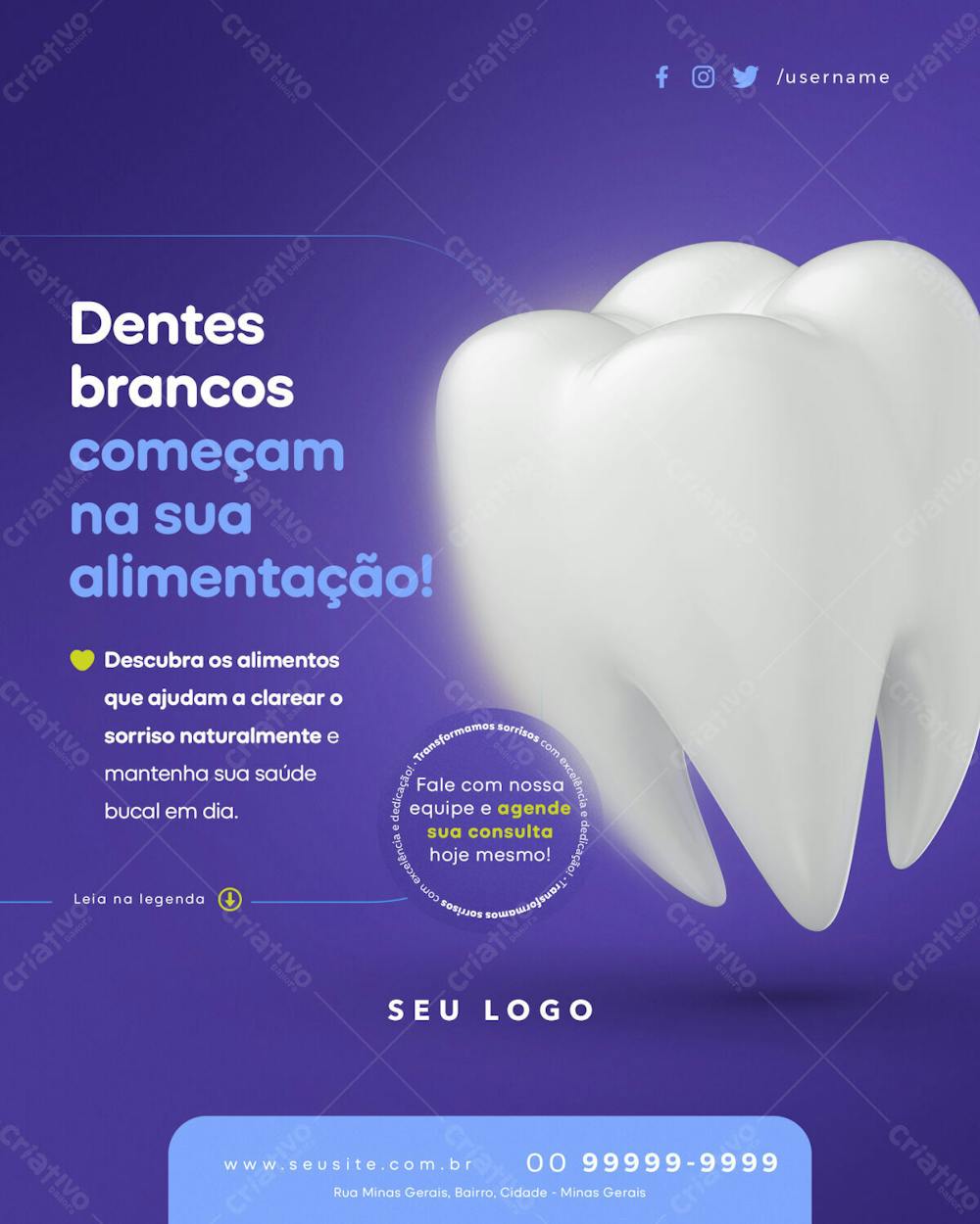 Psd Editável Dentista Odontologia Dentes Brancos Começam Na Sua Alimentação