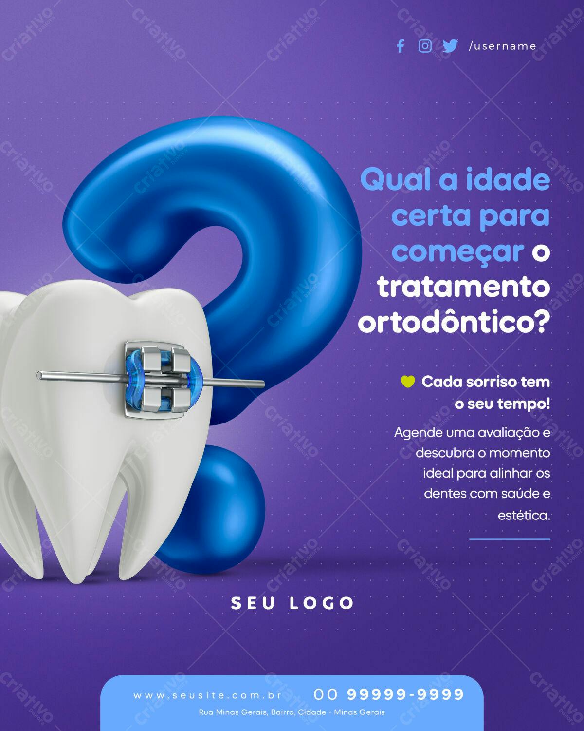 Post para Ortodontia PSD Editável