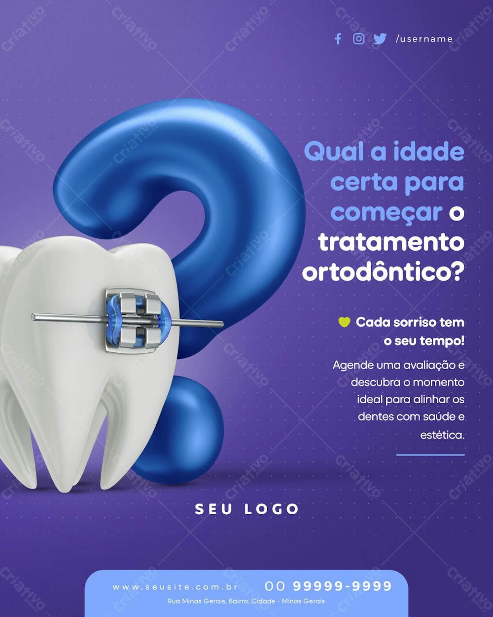 Psd Editável Dentista Odontologia Qual A Idade Certa Para Começar O Tratamento Ortodôntico