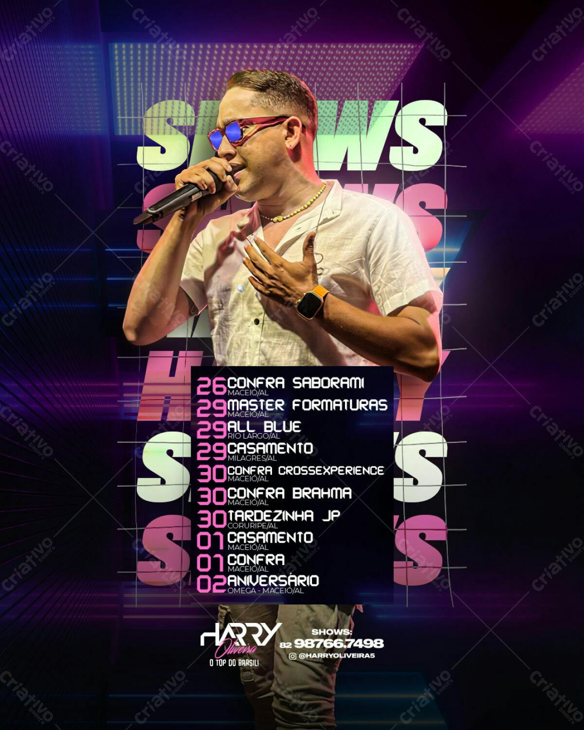 Flyer Show do Harry Oliveira PSD Editável
