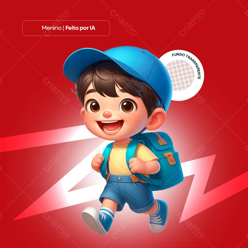 Icone Menino com mochila PNG com fundo transparente