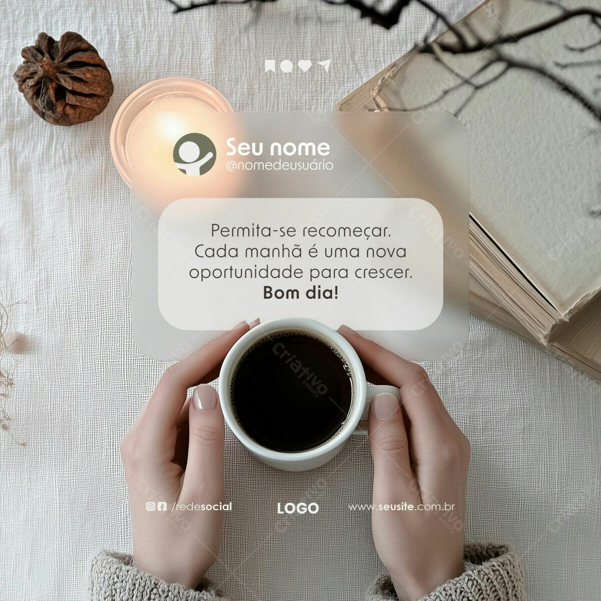 Post para Redes Sociais com Café PSD Editável