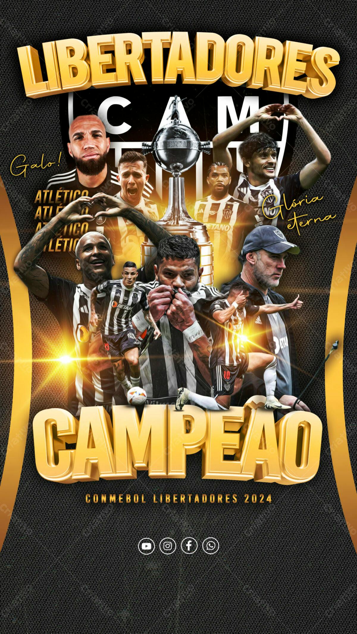 Flyer Libertadores Atlético Mineiro Campeão PSD Editável