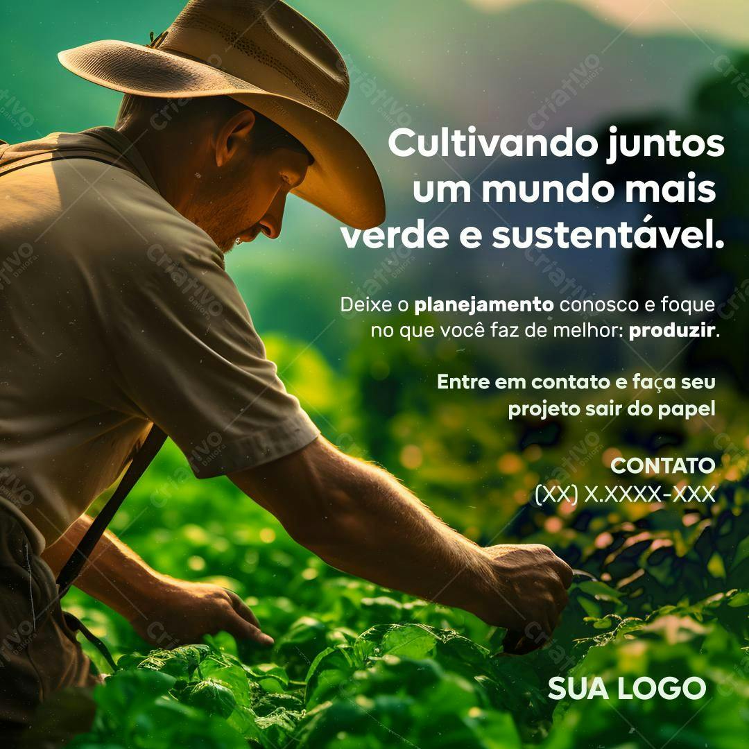 Post para Agricultura Sustentável PSD Editável