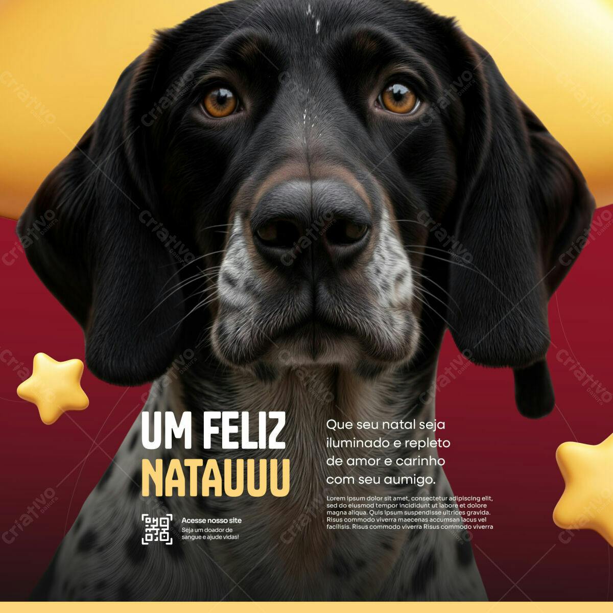 Postagem Natalina com Cachorro PSD Editável