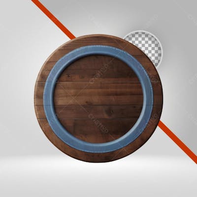 Círculo De Madeira Azul, São João, Elemento Png 3D