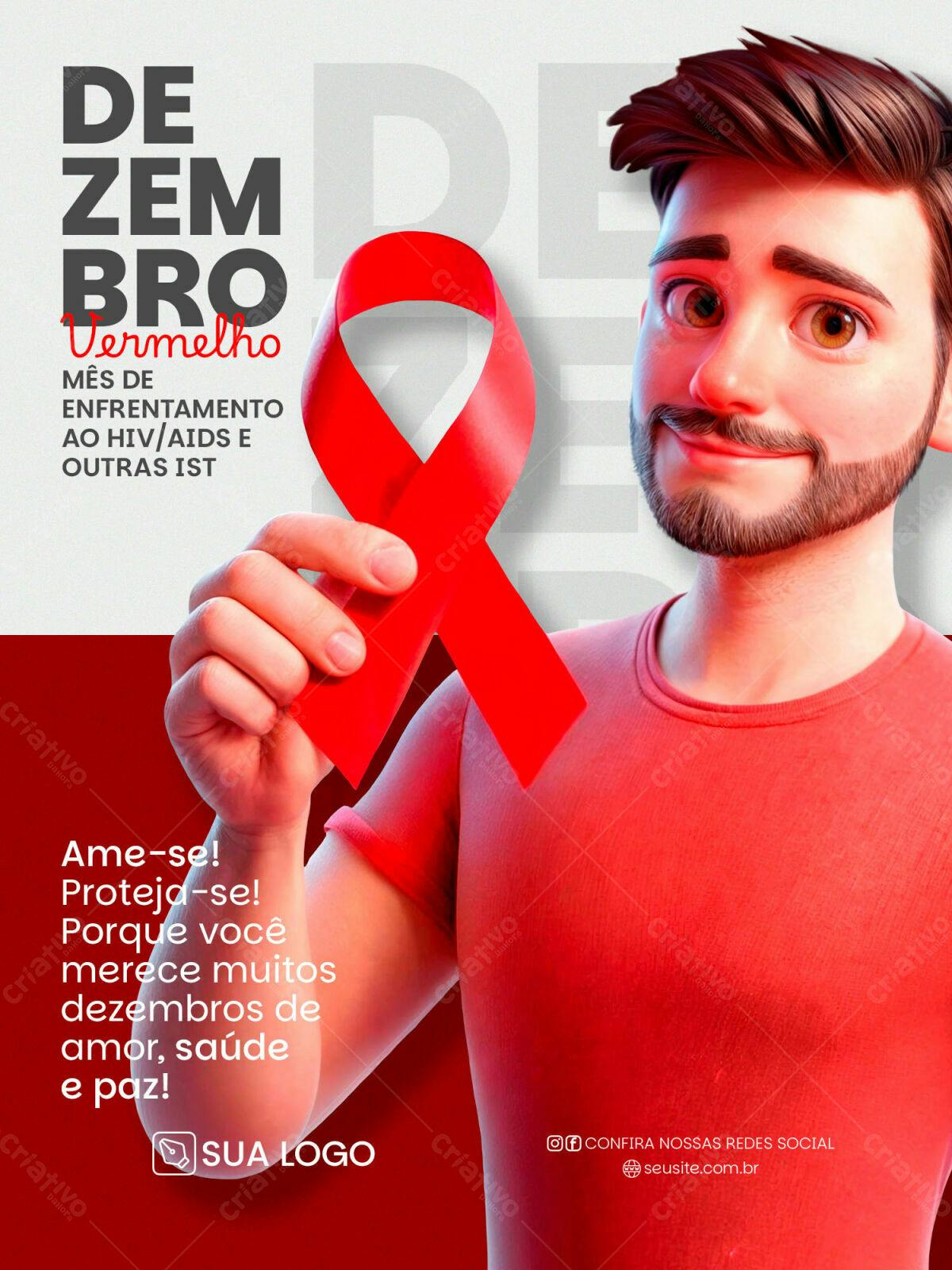 Flyer Dezembro Vermelho PSD Editável
