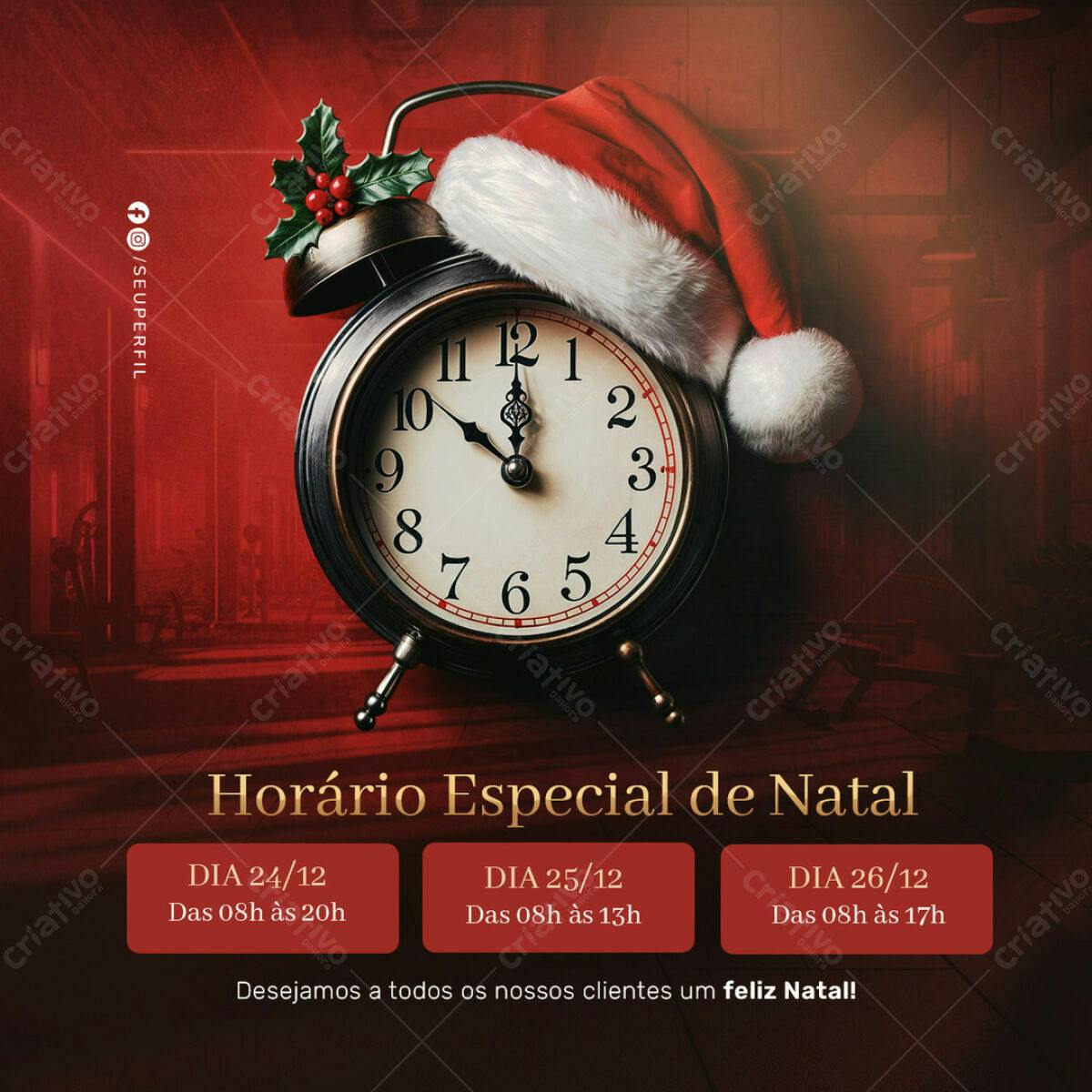 Postagem de Instagram Natal PSD Editável