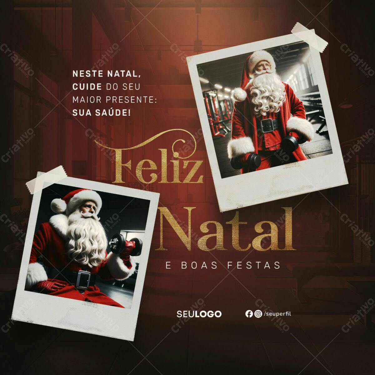 Postagem de Natal para Academia PSD Editável