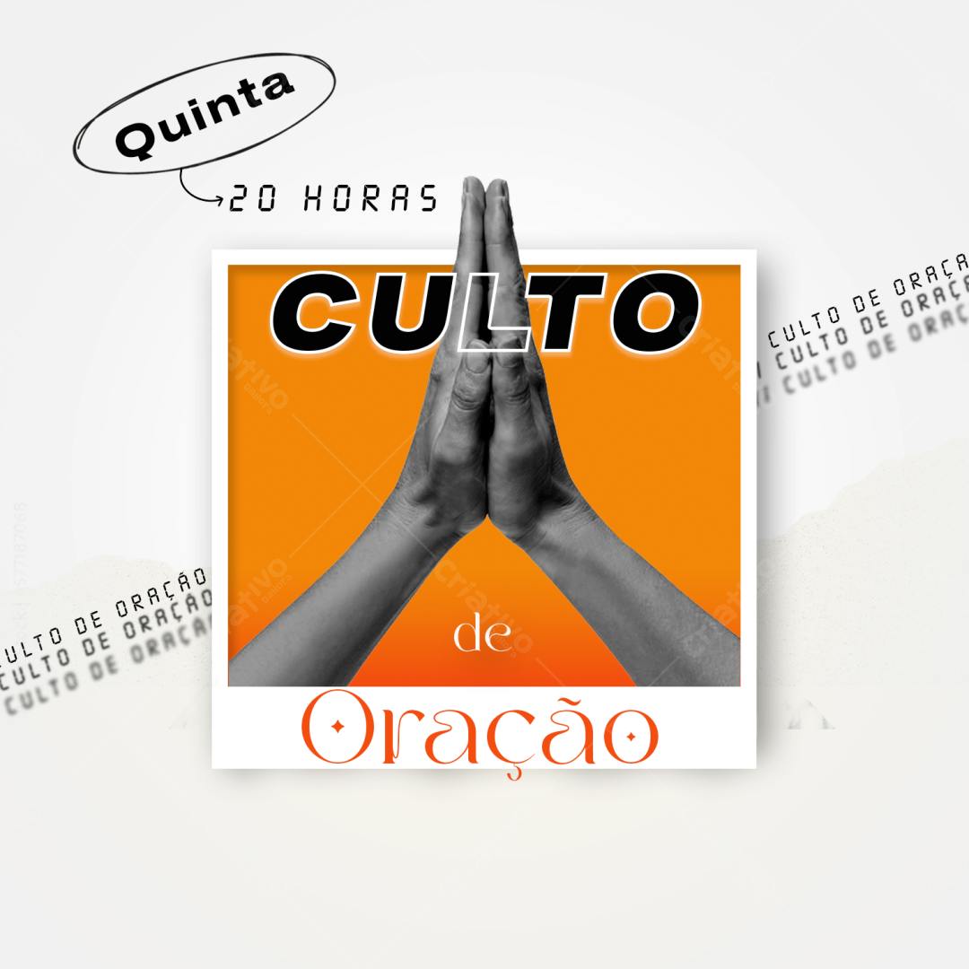 Flyer para Culto de Oração PSD Editável