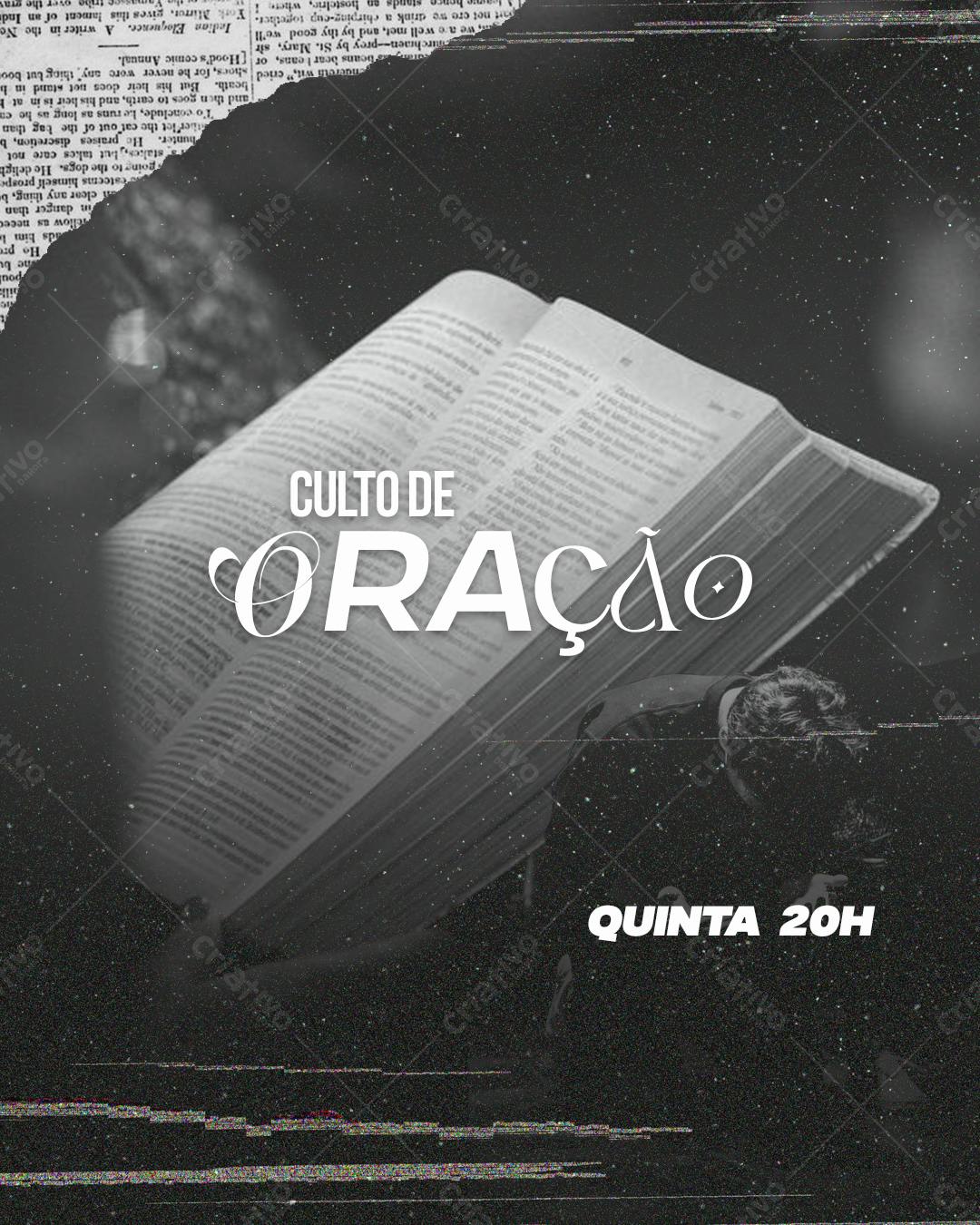 Flyer para Culto de Oração PSD Editável