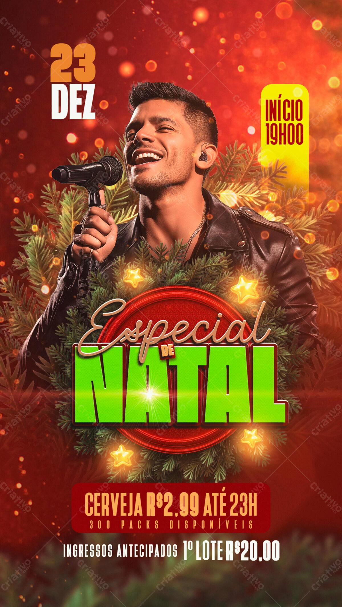 Flyer para Show de Natal PSD Editável