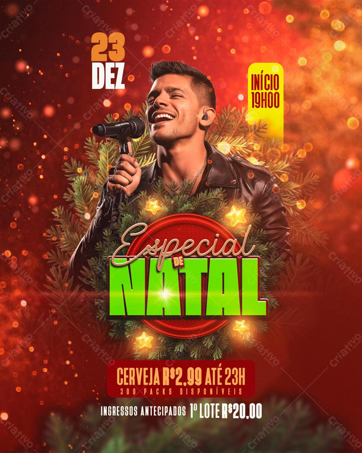 Flyer Natalino com Cantor PSD Editável