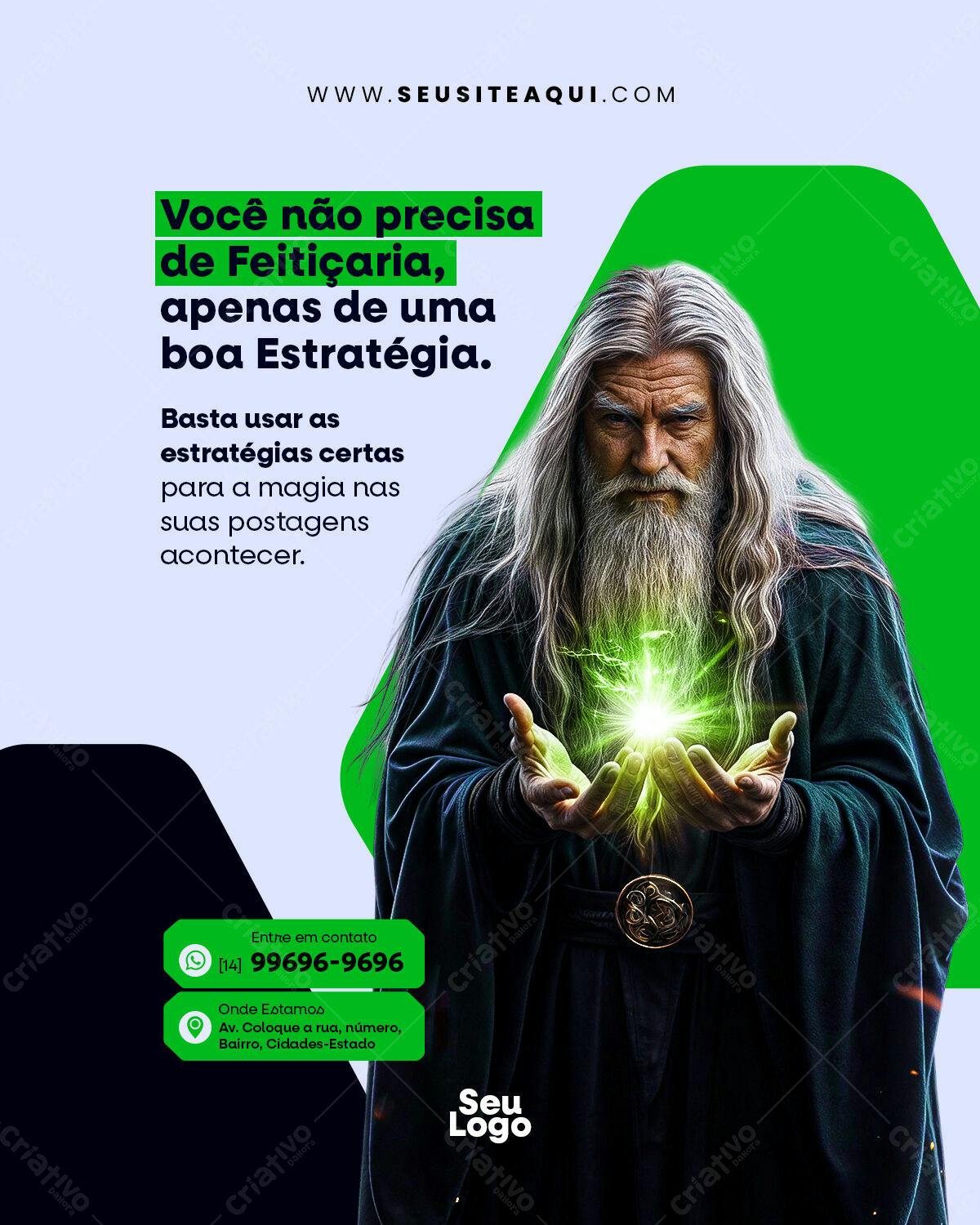 Postagem de Marketing Mágico PSD Editável