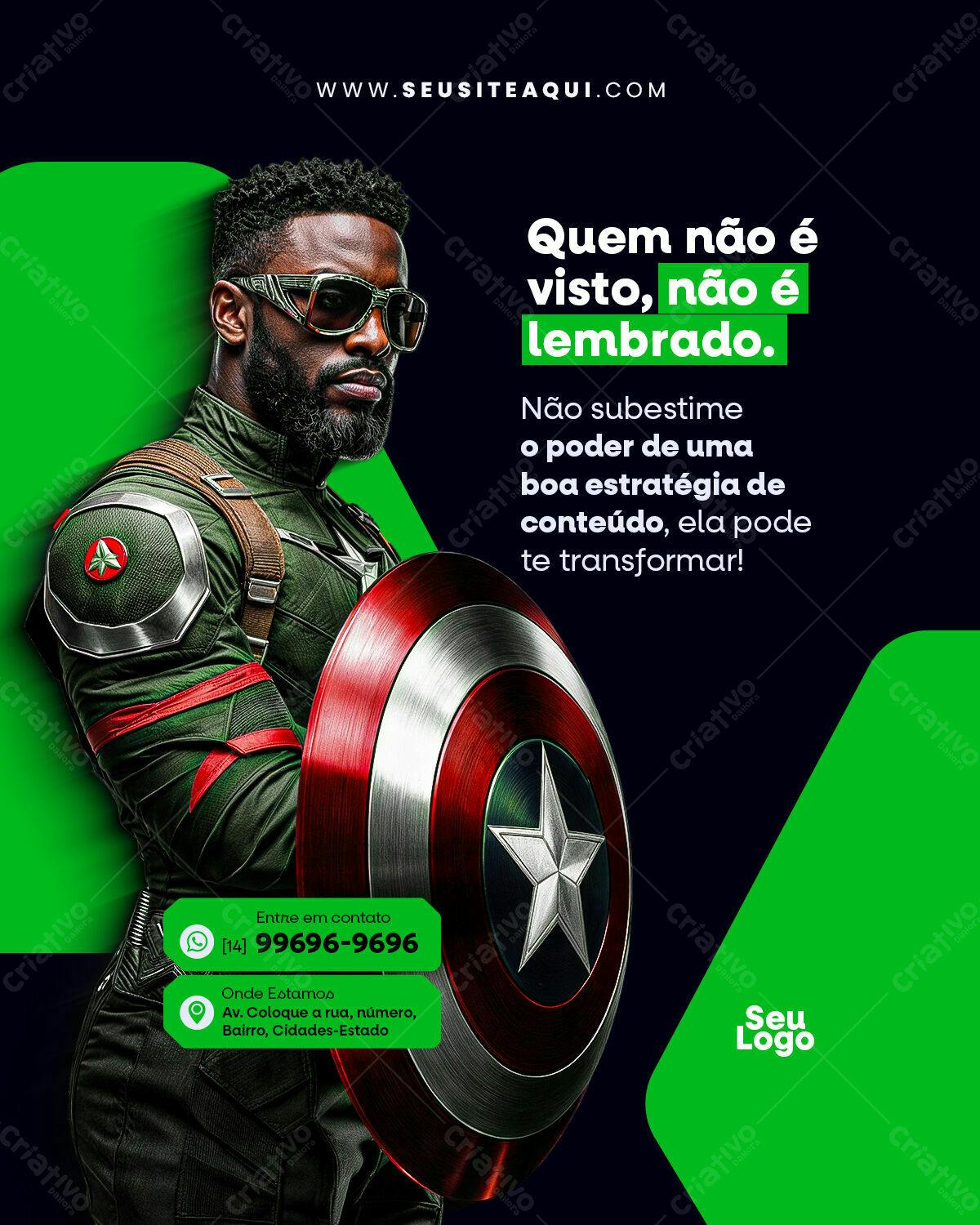 Postagem de Mídia Social Herói PSD Editável