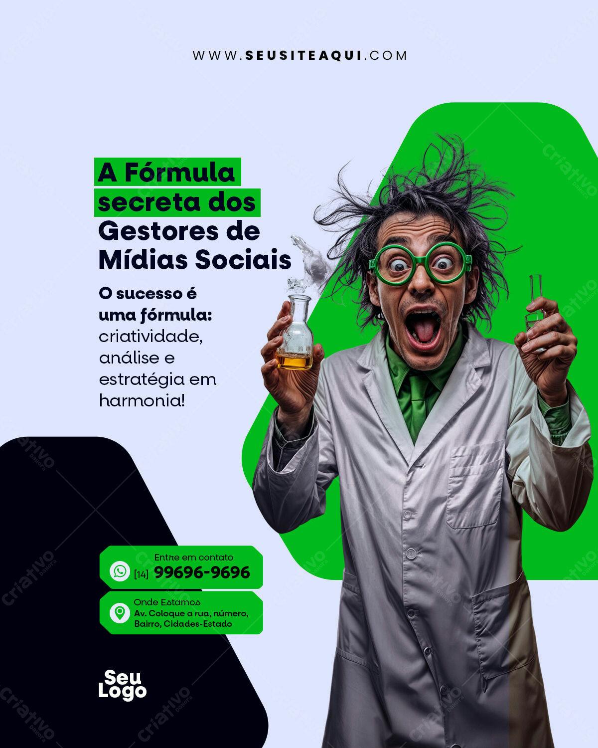 Flyer para Gerenciamento de Mídias Sociais PSD Editável