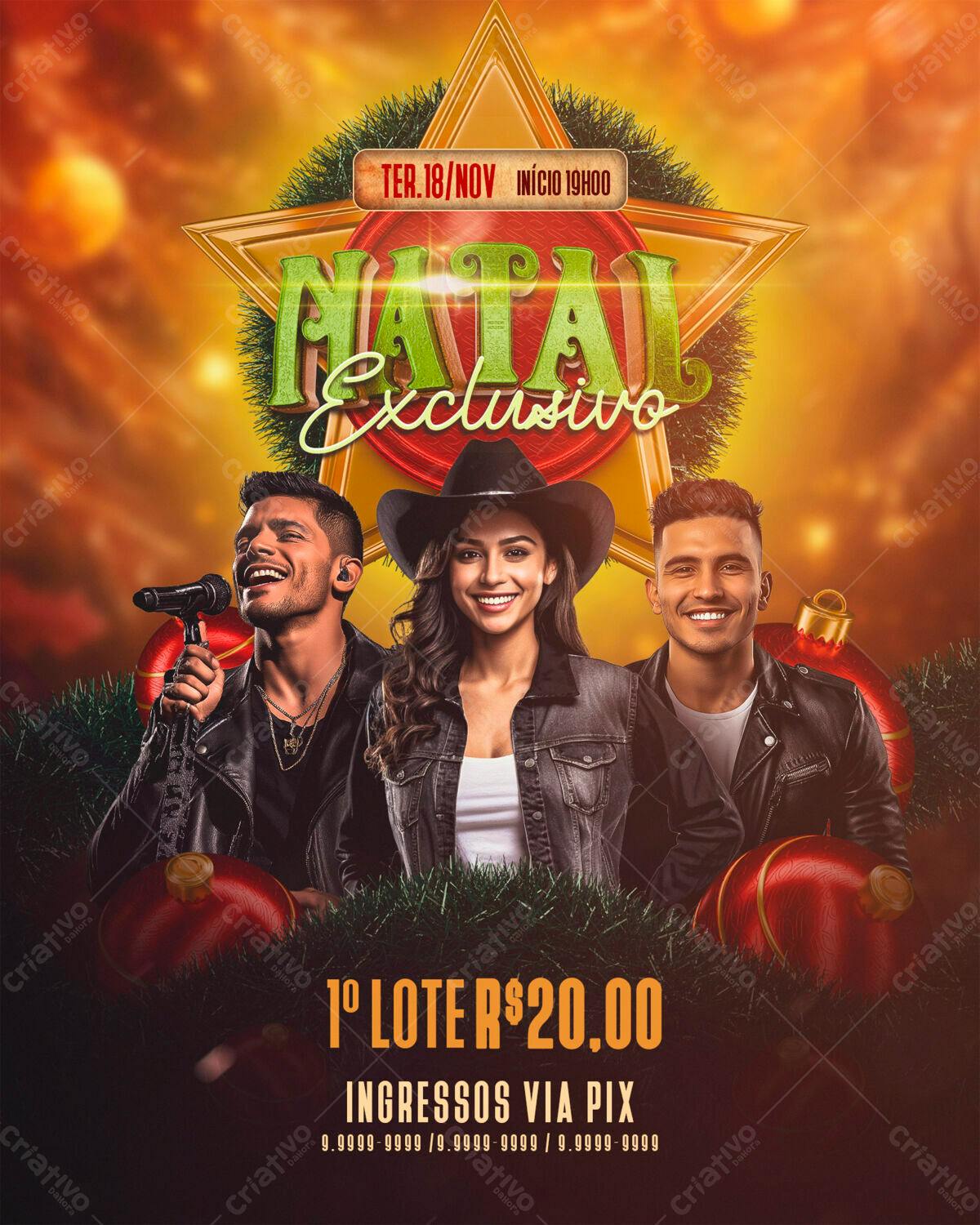 Flyer para Show de Natal Exclusivo PSD Editável
