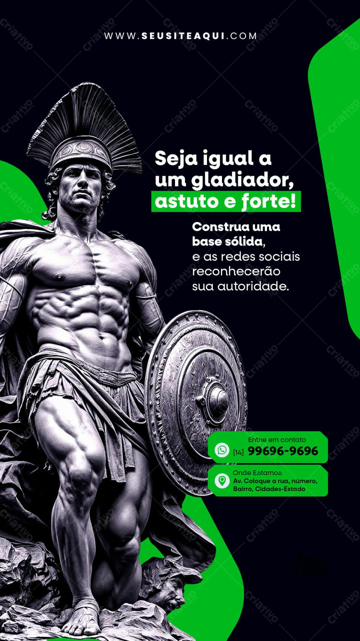 Post para Redes Sociais com Gladiador PSD Editável