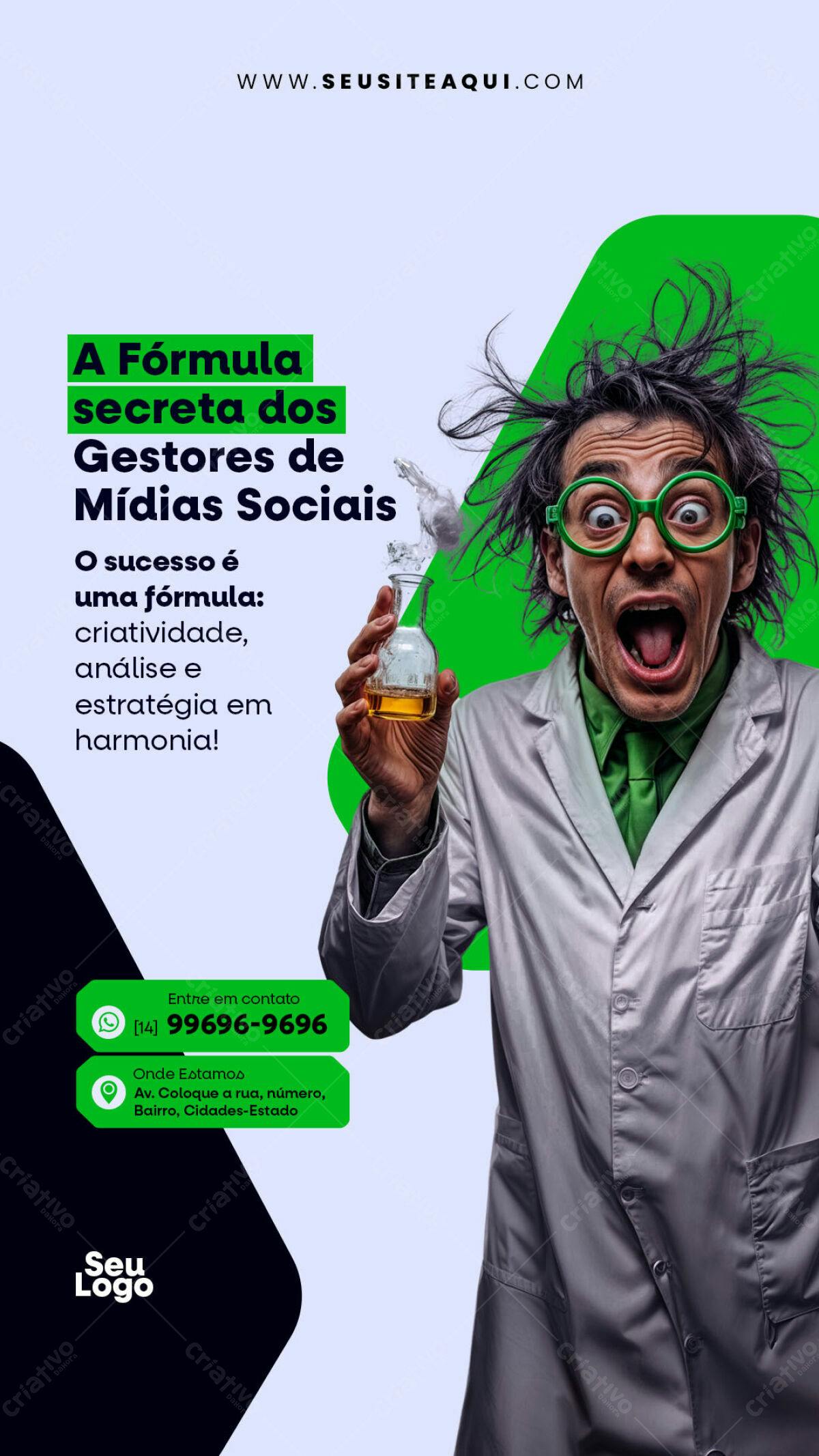Flyer para Gestão de Mídias Sociais PSD Editável