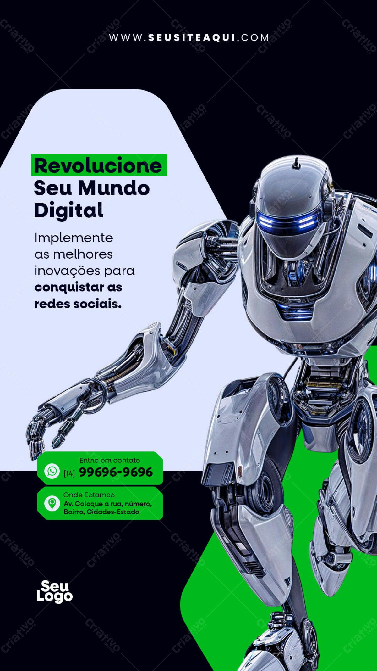 Flyer para Revolução Digital PSD Editável