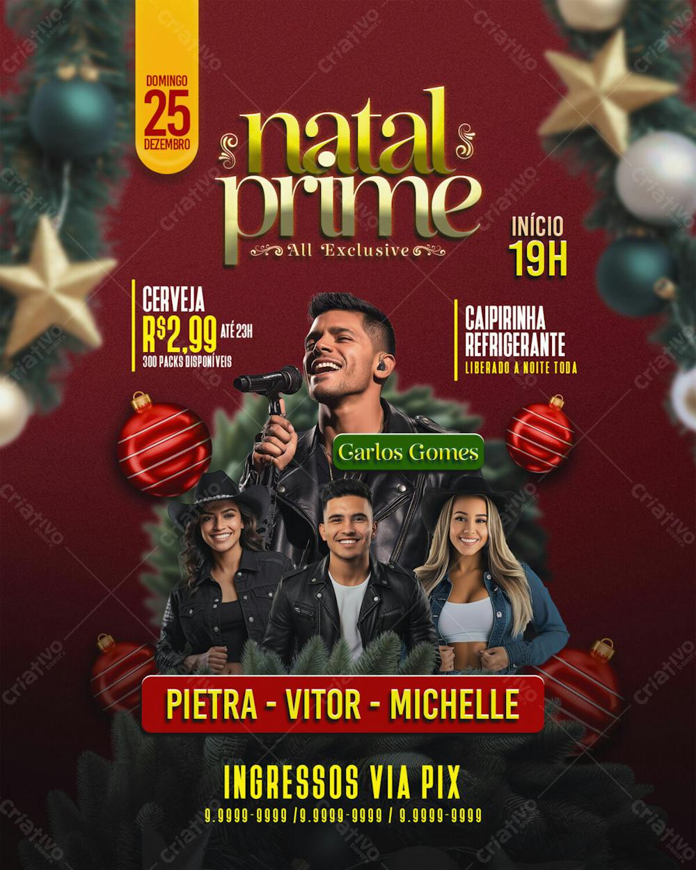 Flyer Evento Natal Prime All Exclusive Feed