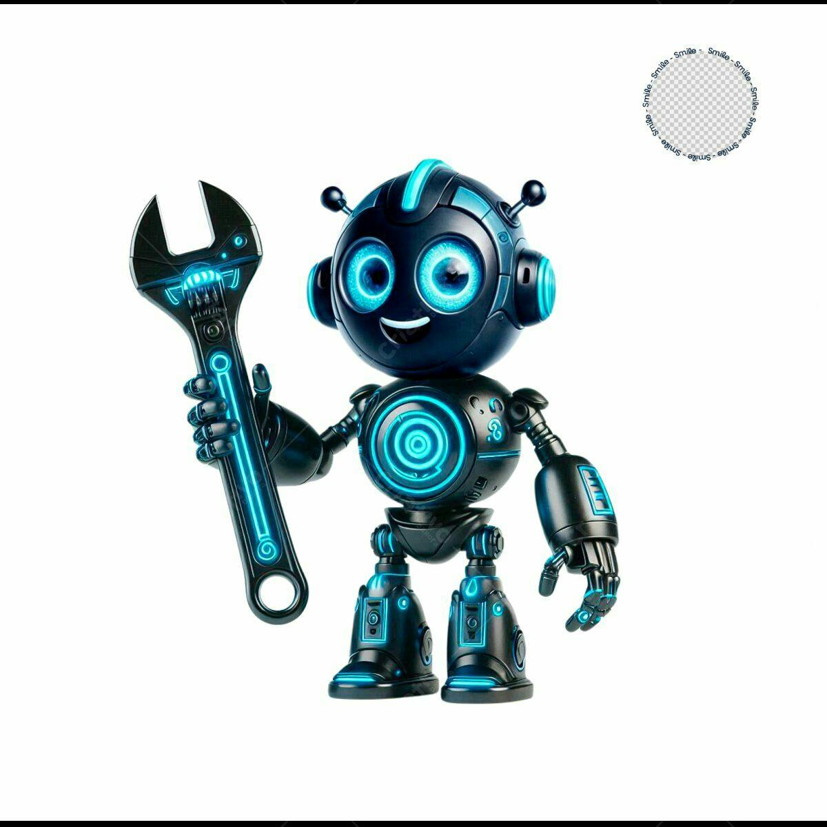 Mascote Robô para Empresas de Tecnologia PSD Editável