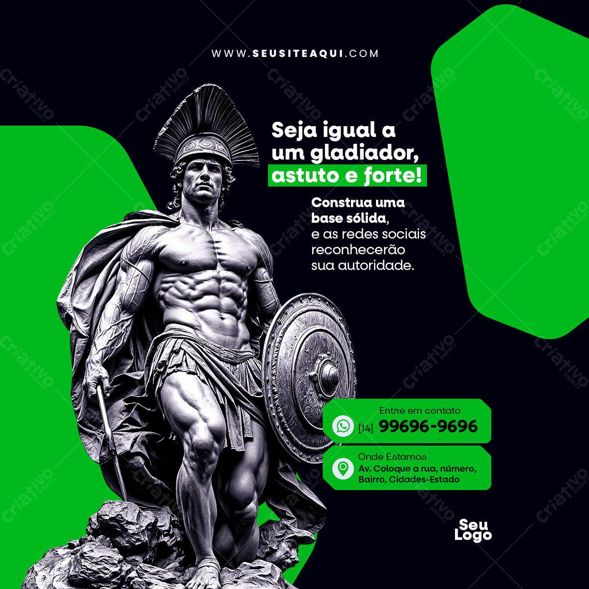 Post para Redes Sociais com Gladiador PSD Editável