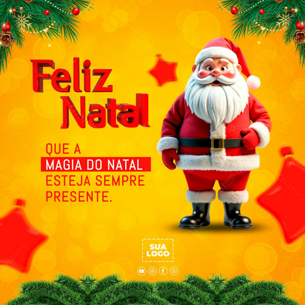 Postagem de Feliz Natal PSD Editável