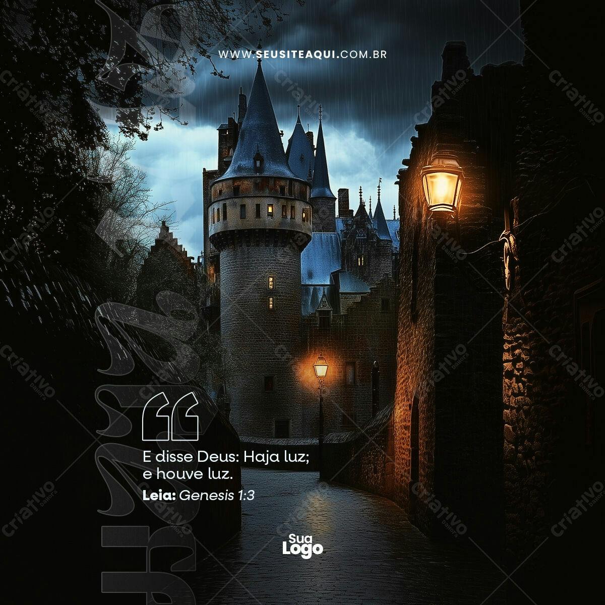 Post para Redes Sociais com Castelo Medieval PSD Editável