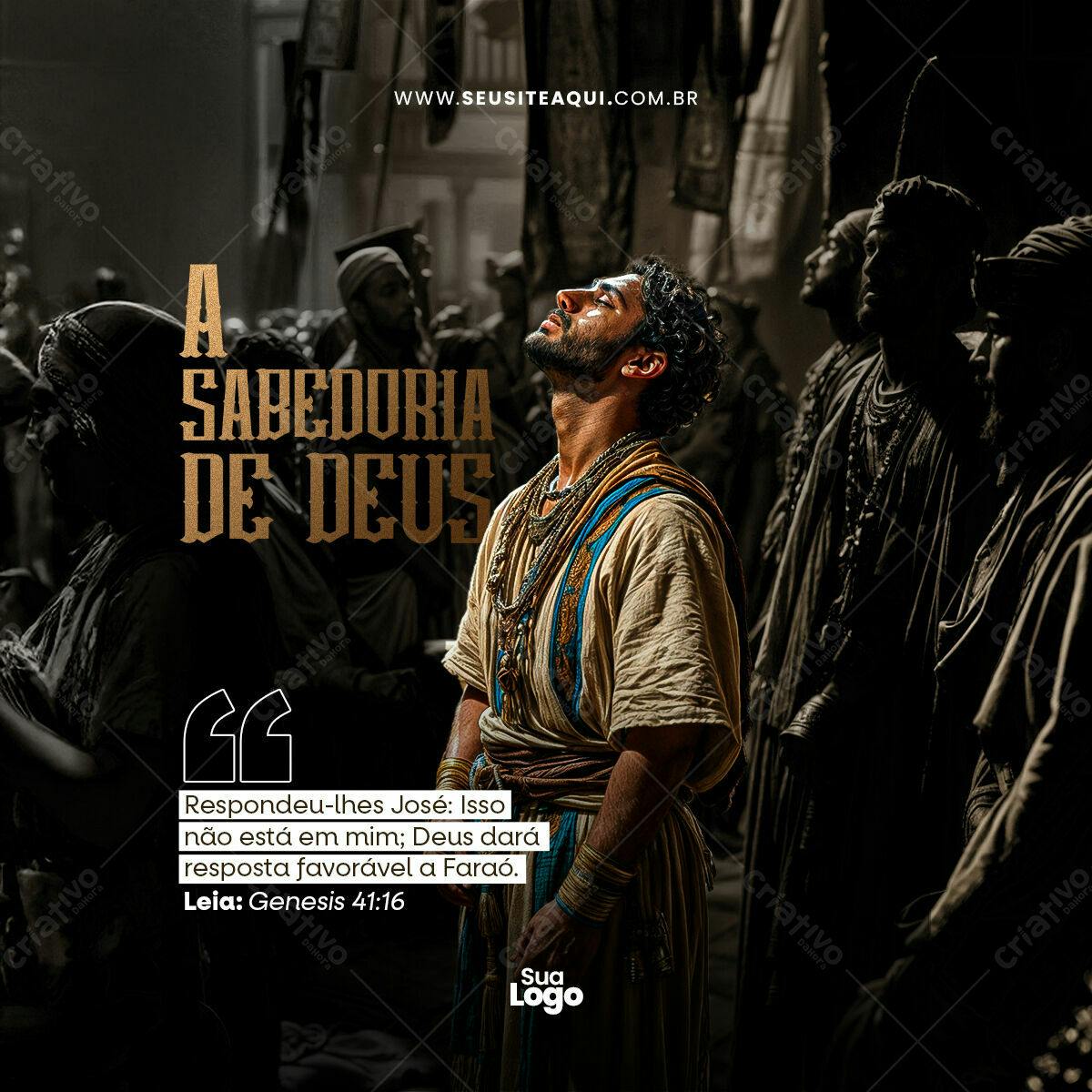 Post para Redes Sociais sobre Sabedoria de Deus PSD Editável