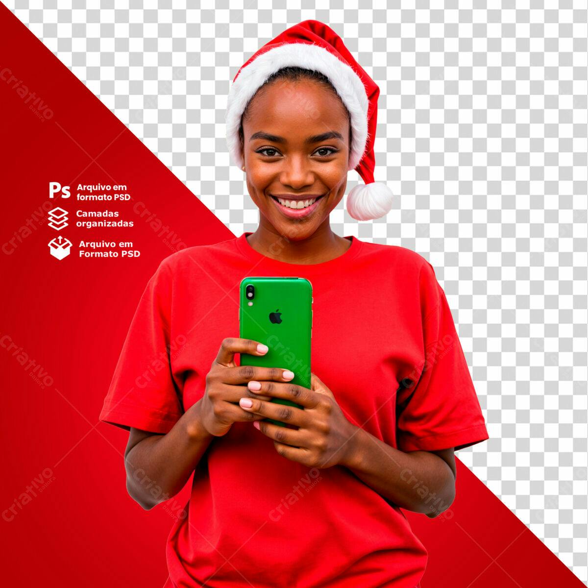 Modelo de celular para Natal PSD Editável
