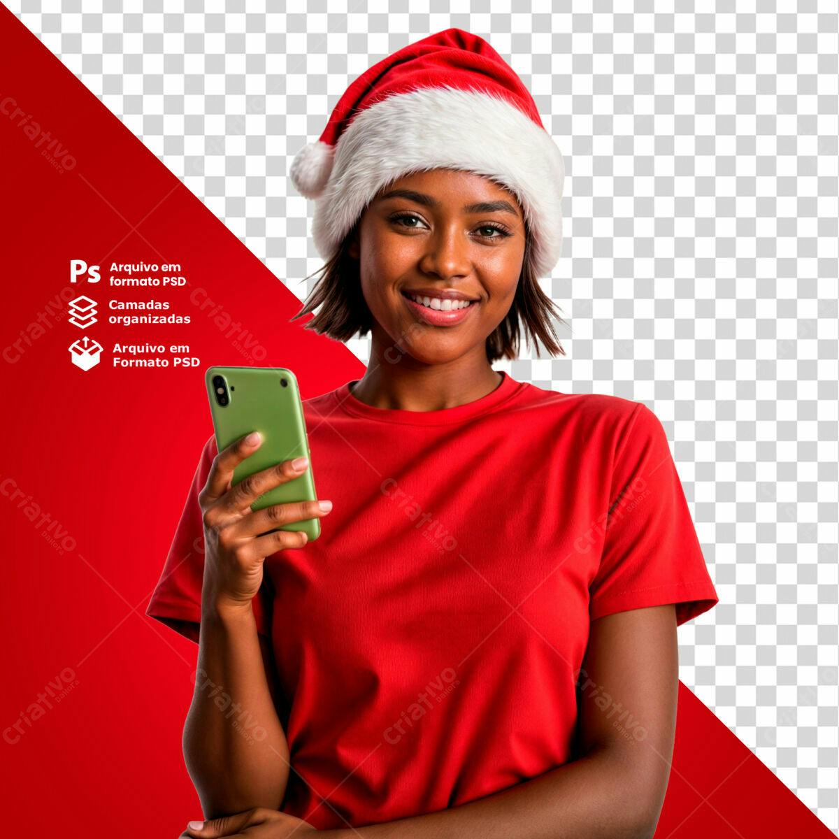 Mockup Natalina com Celular PSD Editável
