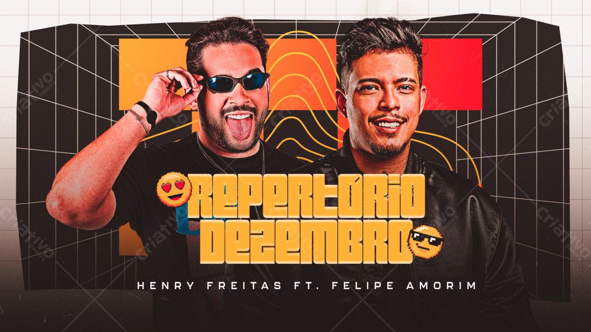 Flyer para Show de Henry Freitas e Felipe Amorim PSD Editável