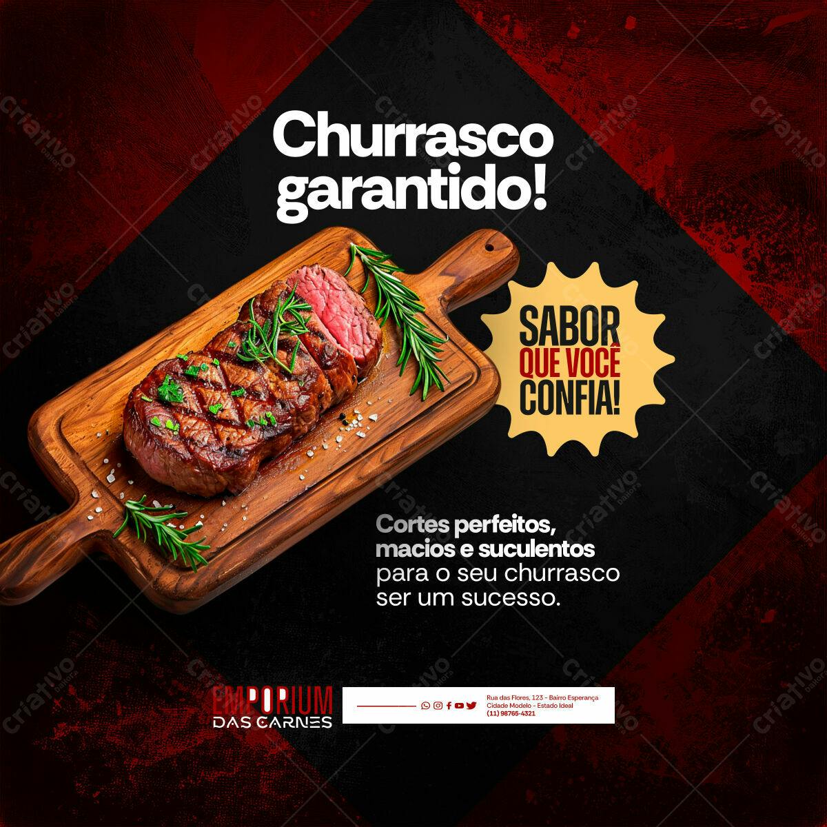 Post para Churrasco PSD Editável