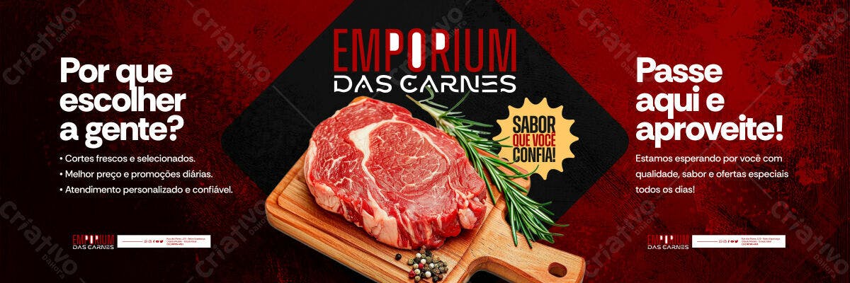Banner Empório das Carnes PSD Editável