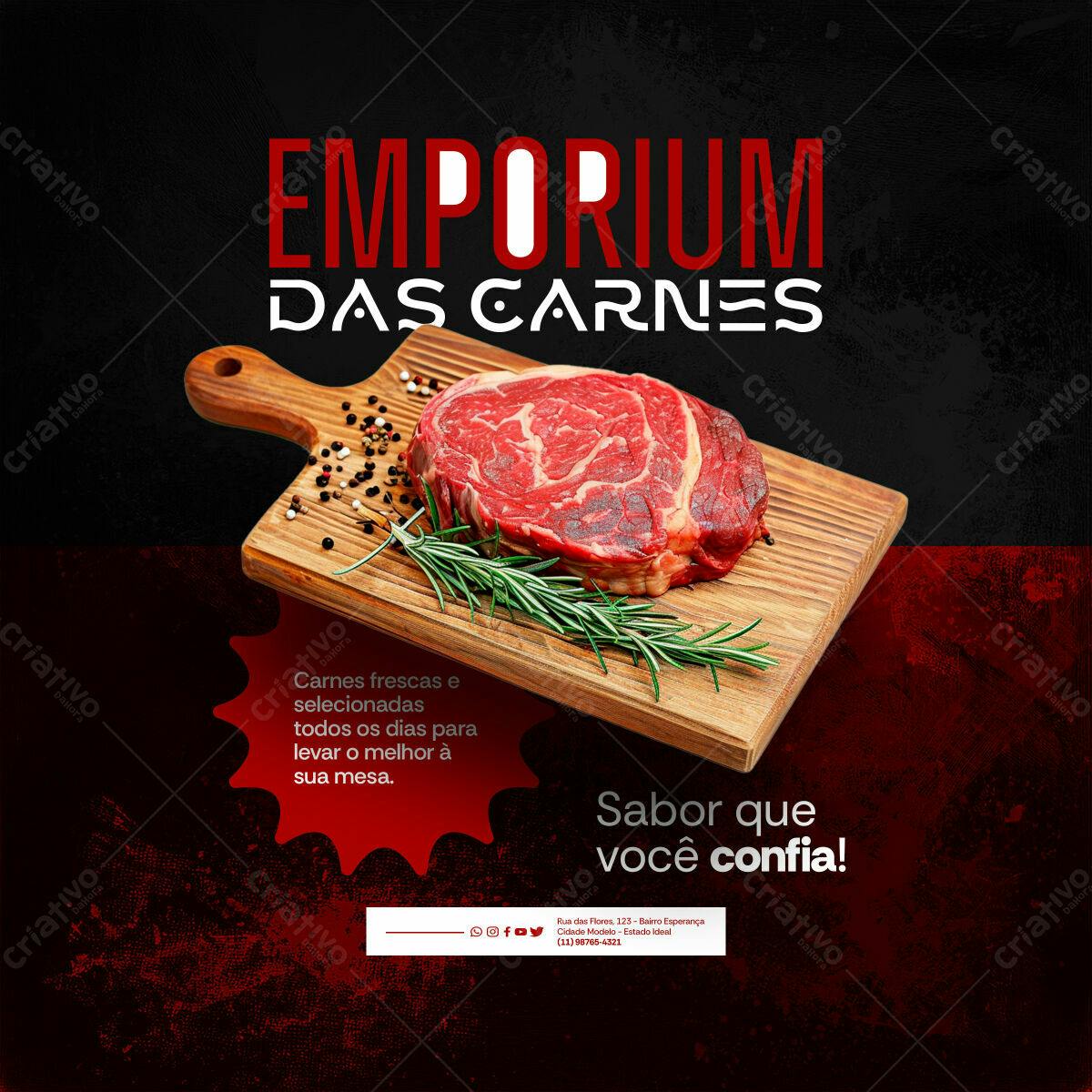 Post para Açougue PSD Editável