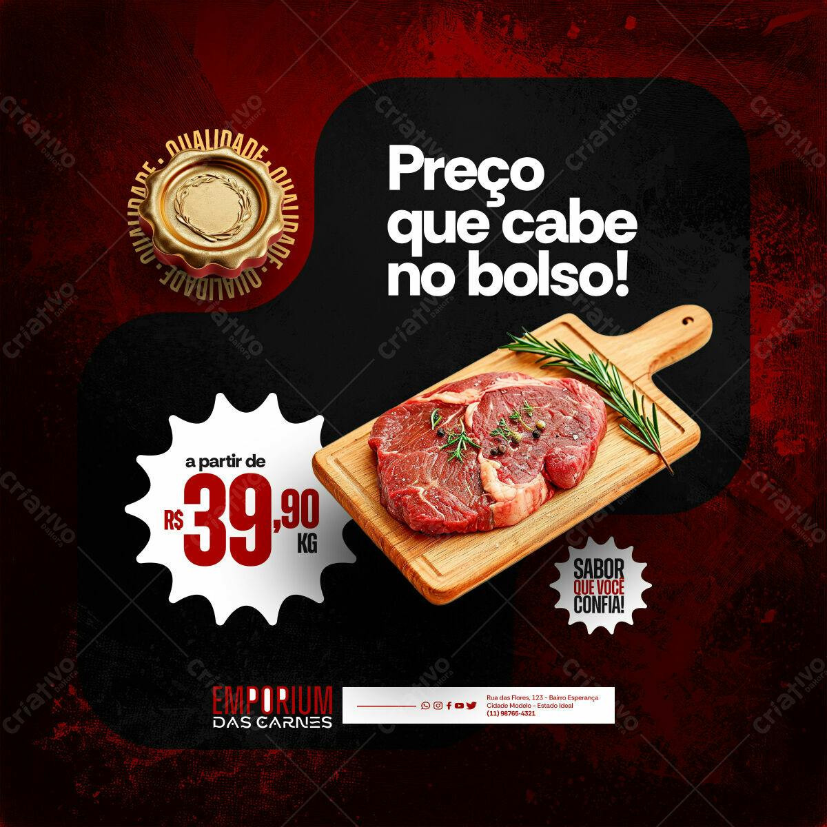 Post para Açougue PSD Editável