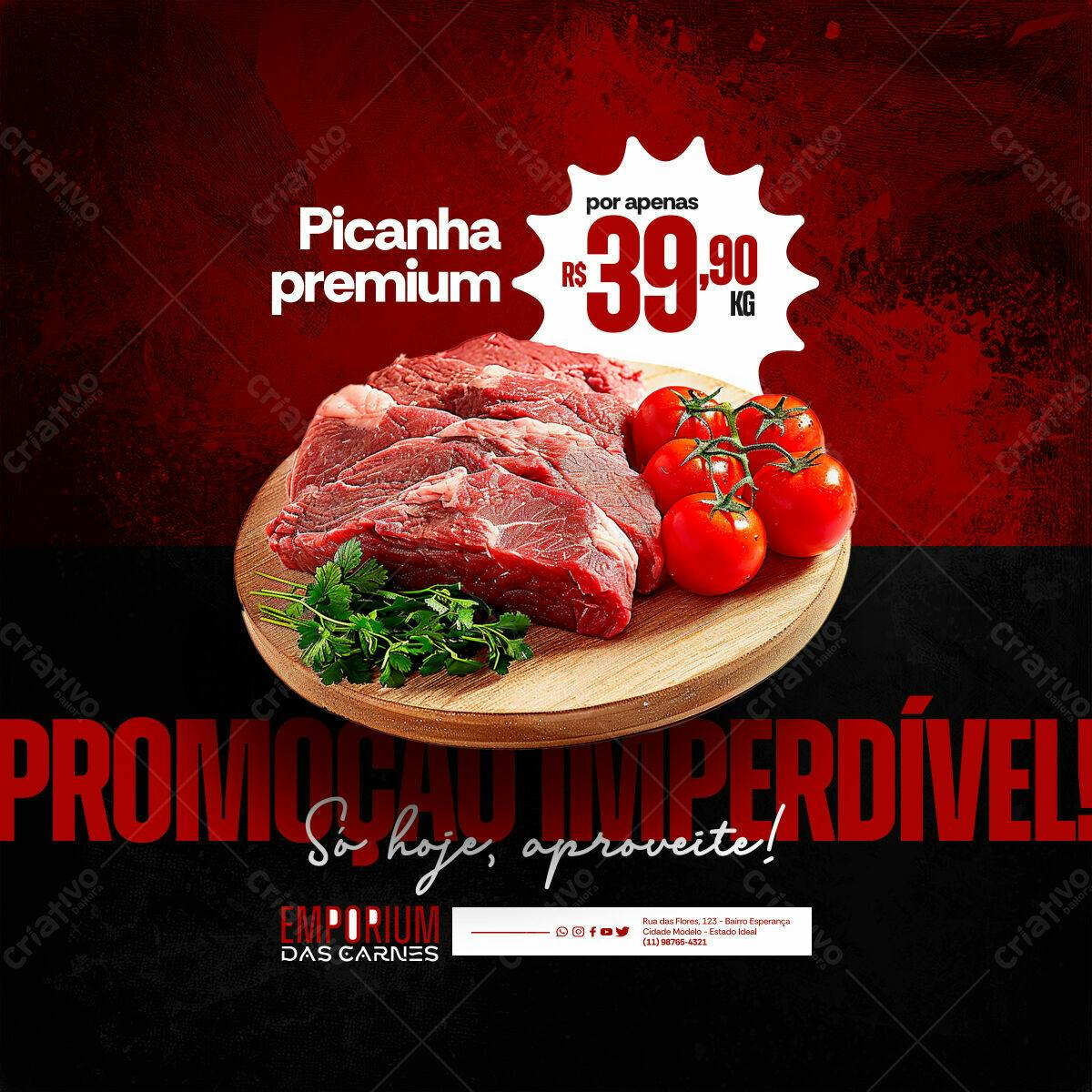 Flyer Picanha Premium PSD Editável