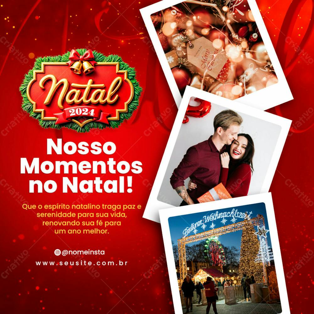 Nossos Momentos No Natal Feed Social Media Natalino Psd Editável