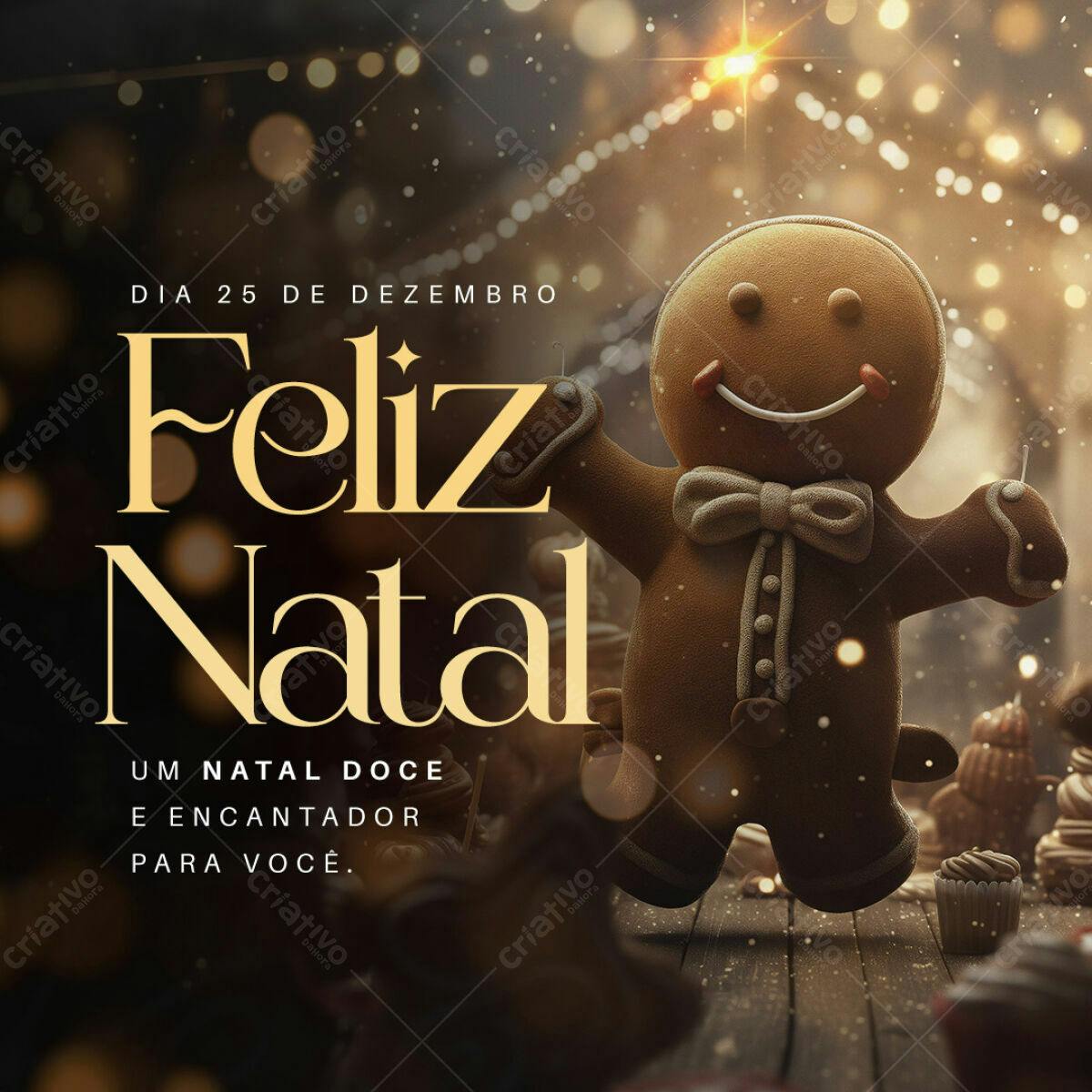 Flyer Natalino com Gingerbread PSD Editável