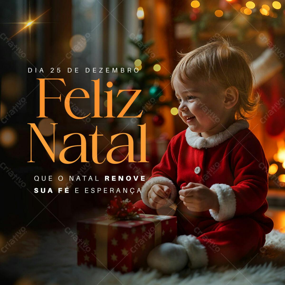 Postagem Natalina Bebê PSD Editável