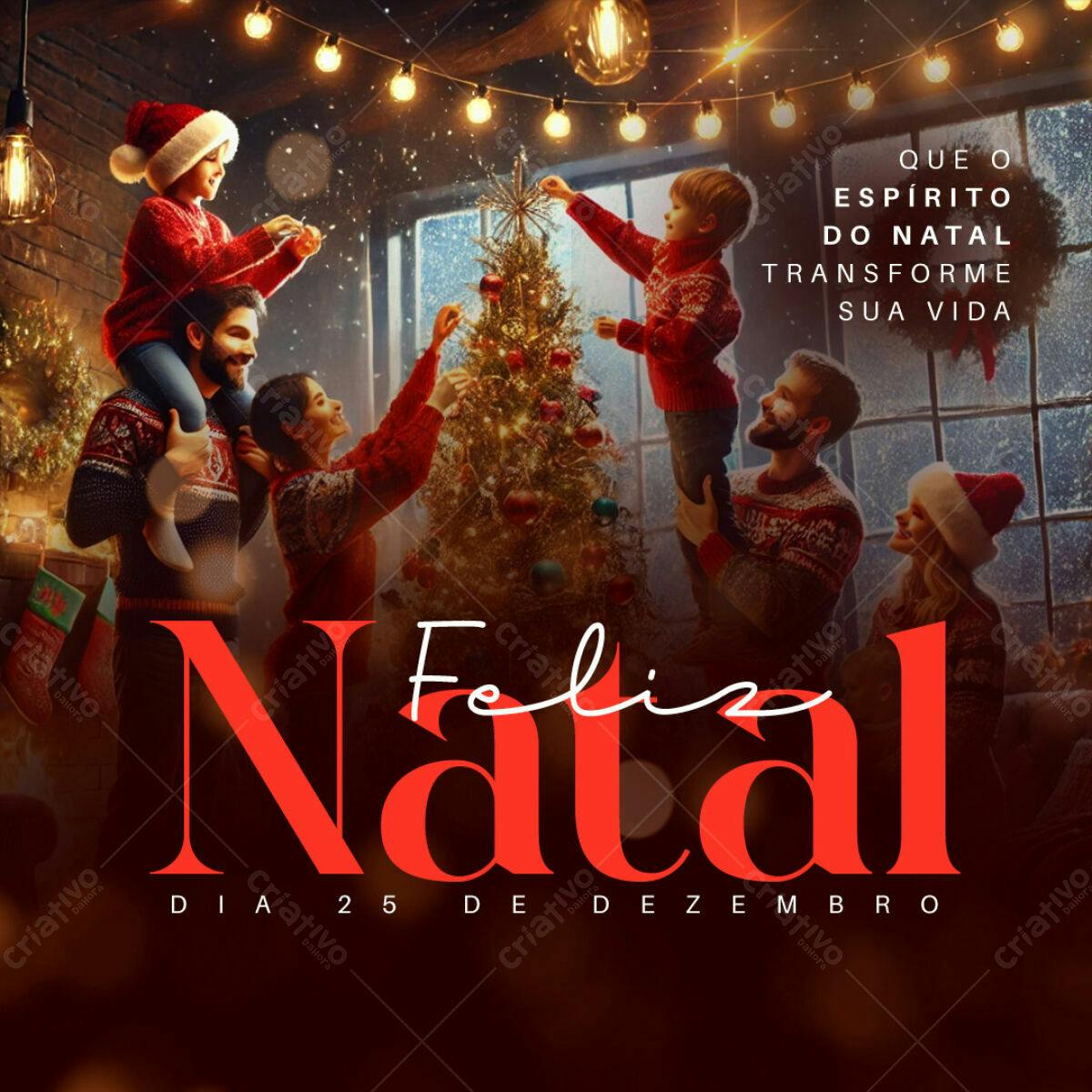 Post para Feliz Natal PSD Editável