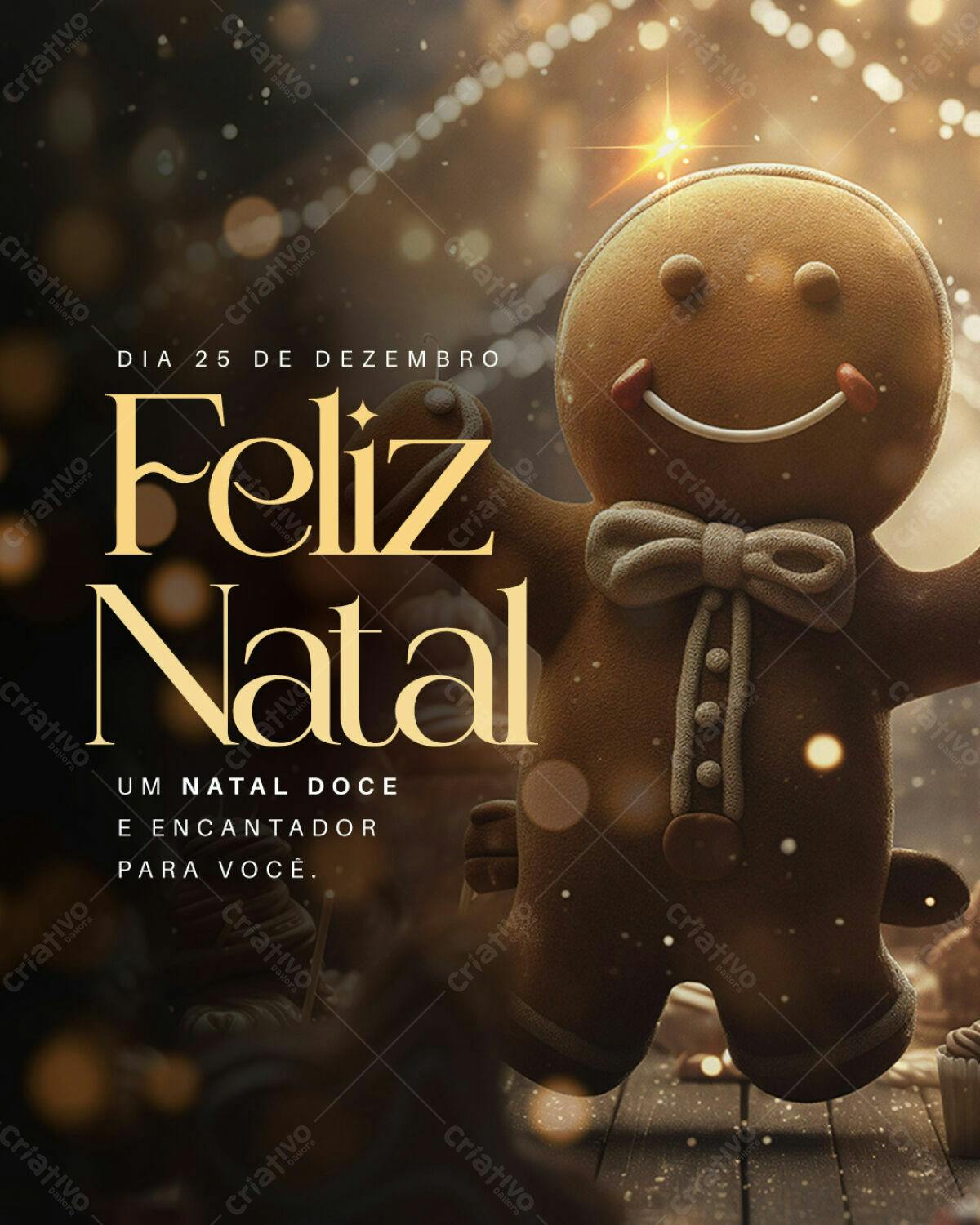 Flyer Natalino com Homem de Gengibre PSD Editável