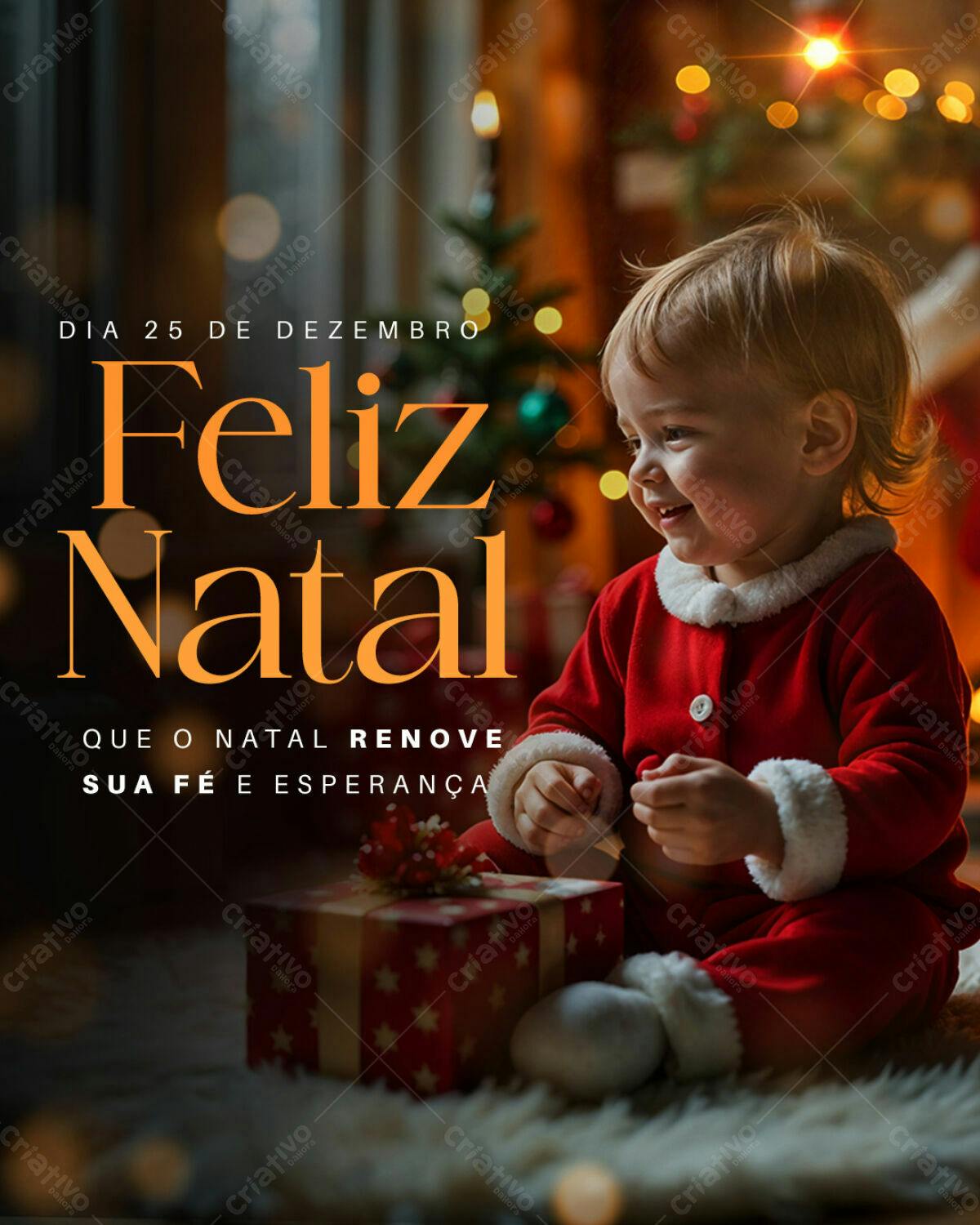 Postagem de Natal com Bebê PSD Editável