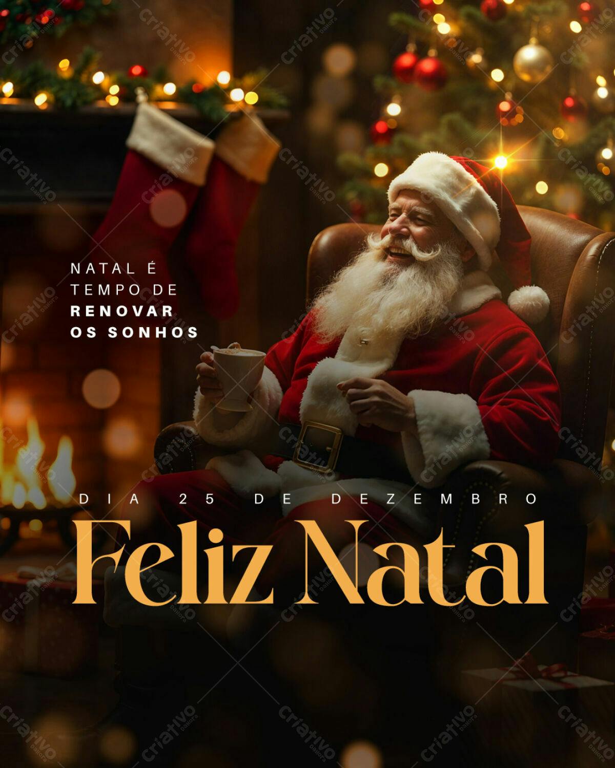 Postagem Natalina Feliz Natal PSD Editável