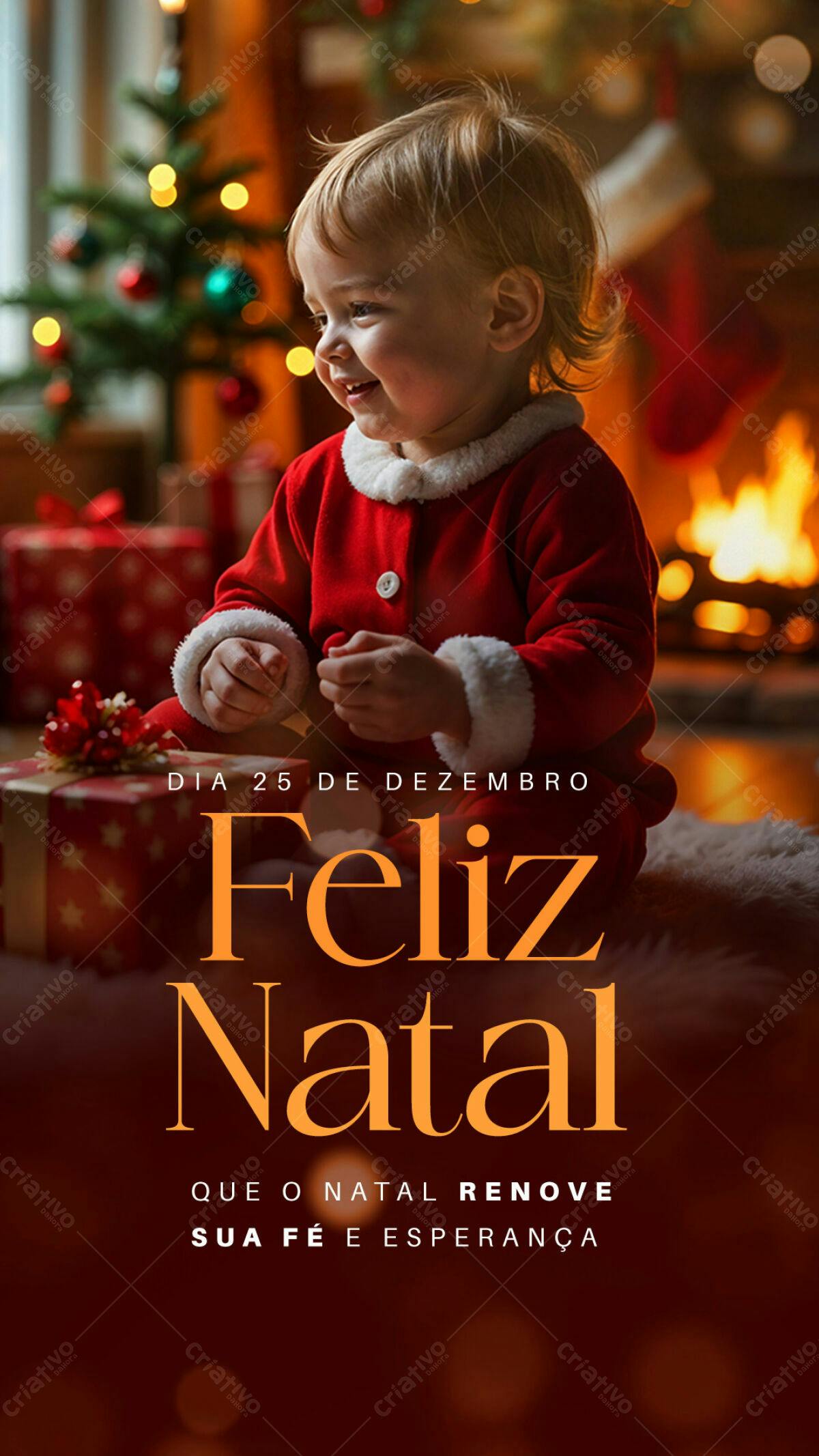 Post para Natal com Bebê PSD Editável